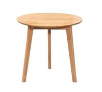 Round Solid Wood Side Table Retro Wooden Coffee Table End Table for Living Room & Bedroom Natural Finish Stylish Sofa Side Table (Size: 70x70x60cm)
