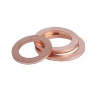 Round Spacer Washers, 10 Pcs M12-M20 Brass Copper Sealing Boat Washer Flat Gasket Ring Sump Plug Oil Fitting(M17x30x2)