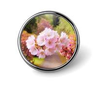 Round Spring Blossom Flower Brooch Classic Mini Pin 1 Inch Aluminum Alloy Lapel Pin Personalized Button Badge for Backpack Hat Suit Jacket Clothing Decoration