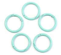 Round spring buckle DIY key ring snap ring book ring keychain accessories - cyan - diameter 35mm inner diameter about 24mm wire diameter 5mm5pcs/pack