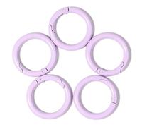Round spring buckle DIY key ring snap ring book ring keychain accessories - light purple - diameter 35mm inner diameter about 24mm wire diameter 5mm5pcs/pack