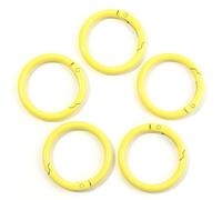 Round spring buckle DIY key ring snap ring book ring keychain accessories - yellow - diameter 35mm inner diameter about 24mm wire diameter 5mm5pcs/pack
