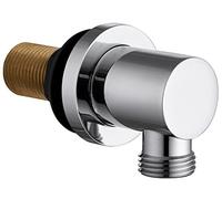 Round/Square Chrome Shower Wall Mounted Outlet Hose Connection Elbow 1/2"bsp for Concealed Showers … (Round)