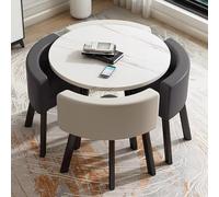 Round/Square Conference Room Table Set 5Piece Office Dining Set Small Coffee Table & Chair for Reception Business Negotiation Modern Club Furniture