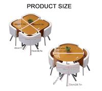 Round/Square Dining Table Set with 4 Chairs for Home Kitchen Bar Balcony Library Game Room - Stylish Furniture for Dining Room Modern Design Space-Saving Solution