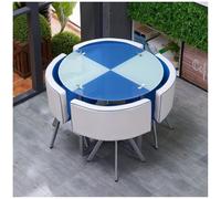 Round/Square Dining Table Set with Chairs - Space-Saving Furniture for Kitchen Bar Balcony Bedroom Library Office - Stylish Dining Room Decor 11 Pieces