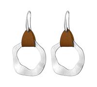 Round Square Earrings in Wind Banquet Bee Women, Einheitsgröße, Faux Leather