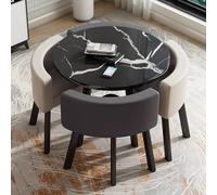 Round/Square Fur Conference Table 5 Piece Office Dining Set Small Coffee Table & Chair Set Stylish Business Negotiation Table Modern Recept Room Furniture