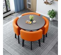 Round/Square Kitchen Table & Chairs Set for Small Spaces 4 Piece Dining Furniture for Cozy Meals Compact Design Modern Style Perfect for Apartments and Dining Rooms