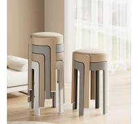 Round Stackable Bar Stools with Cushion - Backless Stools for Home Kitchen Office and School
