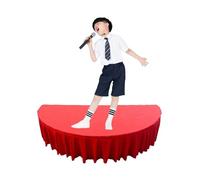 Round Stage Platform,Modular Performance Deck Stages Semi-Circular,Camera Stage Riser/Mini Concerts Stage Unit(Red,100x50cm/39.37x19.69in)