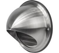 Vent Systems 150 mm / 6" Inch Stainless Steel Round Dryer Vent Cover - Louvered Wall-Mounted Air Intake/Exhaust Bull Nose Vent with Drip and Rubber Seal for Bathroom Kitchen - Indoor & Outdoor Use