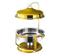 Round Stainless Steel Chafing Dish Set, Buffet Catering Warmer Set, Heats Evenly, Stainless Steel, Alcohol Stove (not Included), for Wedding/Graduation/Events and Parties