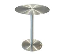 Round Stainless Steel Dining Table - Small Conference & Office Table - 19.7/23.6-Inch Top Adjustable 19.5/41-Inch Height Easy Assembly Modern Design (50x50x75cm)