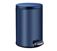 Round Stainless Steel Double Rubbish Bin Kitchen with Lid Soft Close, Step-On Waste Container with Inner Bucket for Bedroom, Office, Living Room(blue,8L)