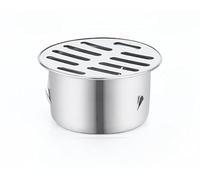 Round Stainless Steel Floor Drain, Metal Steel Gully Grid Shower Anti-clogging Plughole Filter Home Tools for Outdoor Balcony Yard(Ø63mm)