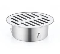 Round Stainless Steel Floor Drain, Metal Steel Gully Grid Shower Anti-clogging Plughole Filter Home Tools for Outdoor Balcony Yard(Ø90mm)