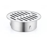 Round Stainless Steel Floor Drain, Metal Steel Gully Grid Shower Anti-clogging Plughole Filter Home Tools for Outdoor Balcony Yard(Ø110mm)