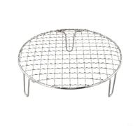 Round Stainless Steel Grill Net with Legs for Portable Barbecue Setup on Campsites Patios and Backyards (20cm)