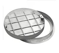 Round Stainless Steel Invisible Sewage Basin Cover - Recessed Septic Tank Manhole Cover & Frame Customizable Metal pection Cover with Base (75cm/29.5inch Diameter)
