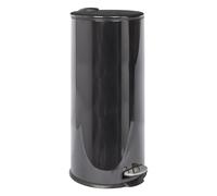 Harbour Housewares 30L Large Kitchen Bin - Black Stainless Steel Food Waste Caddy Pedal Bins for Kitchen - Tall Slim Metal Swing Dustbin for Paper, Plastic, Rubbish Bin