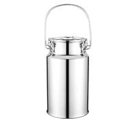 Round Stainless Steel Milk Can, Transport Cans, Bucket Heavy Duty Wine Pail Tote Jug Oil Barrel Tank for and Liquid Solids(15L)