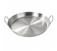 ＡＷＨＡＯ Round Stainless Steel Pan with Side Handles Resistant Skillet Rapid Heating Conduction Cookware for Tabletop Meals, 45CM