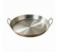 ＡＷＨＡＯ Round Stainless Steel Pan with Side Handles Resistant Skillet Rapid Heating Conduction Cookware for Tabletop Meals, 40CM