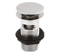 Balterley Round Stainless Steel Push Button Basin Waste Slotted - Chrome