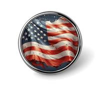 Round Stars And Stripes Lapel Pin Metal Brooch Personalized Novelty Pin Cute Button Badge Safety Pin Fashion Jewelry Accessories Gift for Clothes Hat Backpack Bag