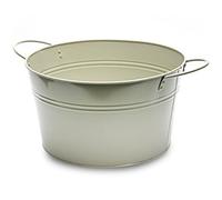 Round Steel Party Tub Grey 36cm - Grey Drinks Pail for Serving Beer Bottles on Ice