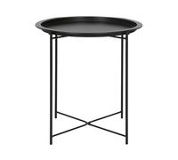 Harbour Housewares Round Steel Tray Table - Matt Black