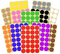 Round Sticker, 16 Sheets 25 mm Coloured Dots Stickers 600 Circle Dot Labels Coding Stickers for School Calendars Office Card Craft Art