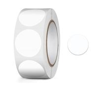 Round Stickers 25mm 500 Pieces Self-Adhesive Roll Small Colourful Adhesive Dots Labels Sticker Stickers Round Marking Dots (White)