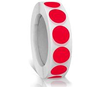 Round Stickers Red 13mm Circle Labels with Color Coding Dot Sticker Waterproof Removable Roll of 1000