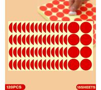 Round Stickers Red 50 mm Circle Labels, 120Pcs Self-Adhesive Circle Labels Multi-Purpose Permanent Adhesive Colour Coding Dot Vinyl Floor Sticker Waterproof Removable