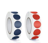 Round Stickers Red and Blue Set, 1.9 cm, 1000 Pieces/Roll, Weatherproof Small Adhesive Dots Labels, Colour Coding, Marking Dots for Office, Business, Home, Classroom, Marking