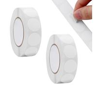 Round Stickers White, 2 Roll 19mm Circle Labels 2000 Pcs Small Dot Stickers Waterproof Circle Coding Label Price Sticker Canning Label for Office Retail Home Classroom Warehouse Marking