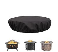 Round Stone Fire Pit - Waterproof Ground Shield, 600D Oxford Fabric Shell, Softs Porch firepits Protector, Weather Resistant Lid | Outdoor Cover For Patio Backyard Garden Camping Chiminea