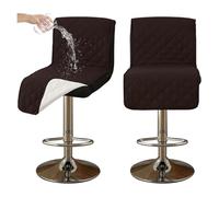 Round Stool Cover Waterproof Pub Chair Covers for Dining Chairs, Counter Height Bar Stool Covers, Barstool Covers Slipcovers Seat Only,for Counter, Kitchen, Dining Room, Hotel,Dark Coffee 2 pcs