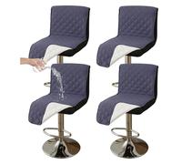 Round Stool Cover Waterproof Pub Chair Covers for Dining Chairs, Counter Height Bar Stool Covers, Barstool Covers Slipcovers Seat Only,for Counter, Kitchen, Dining Room, Hotel,Purple 4 pcs