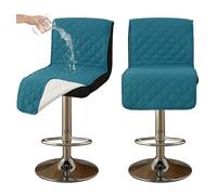 Round Stool Cover Waterproof Pub Chair Covers for Dining Chairs, Counter Height Bar Stool Covers, Barstool Covers Slipcovers Seat Only,for Counter, Kitchen, Dining Room, Hotel,Blue 2 pcs