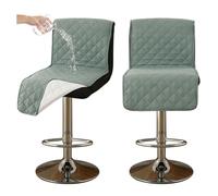 Round Stool Cover Waterproof Pub Chair Covers for Dining Chairs, Counter Height Bar Stool Covers, Barstool Covers Slipcovers Seat Only,for Counter, Kitchen, Dining Room, Hotel,Light Green 2 pcs