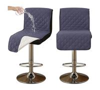 Round Stool Cover Waterproof Pub Chair Covers for Dining Chairs, Counter Height Bar Stool Covers, Barstool Covers Slipcovers Seat Only,for Counter, Kitchen, Dining Room, Hotel,Purple 2 pcs