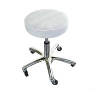 Round Stool Protector Cover for Swivel Chairs Flannel Material, Waterproof and Comfortable, for Everyday Protection (Rice white)