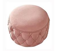 Round Storage Ottoman,Velvet Ottoman Foot Rest,Premium Foot Stool Ottoman With Storage,Modern Storage Stool Ottoman For Living Room Bedroom-Pink 58x58x43cm(23x23x17inch)