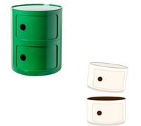 Round Storage Unit with 2/3/4 Drawers, Stackable ABS Plastic nizer, Multi-Functional Bathroom Table, Green 2-Tier Storage Cabinet, Compact Home & Bathroom Furniture