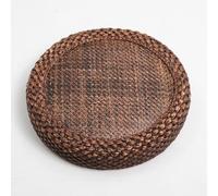 Round Straw Weave Meditation Cushion, Handmade Breathable Floor Cushion for Zen Yoga and Tea Room