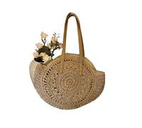 Round Straw Woven Bag Summer Casual Women Handbag Large Capacity Hollow Out