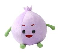 Round Stuffed Vegetable Plush Toy Soft Doll with Embroidered Face and Limb for Home Office Decoration and Gift